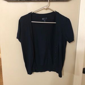 Blue short-sleeve cardigan